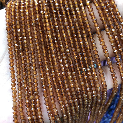 Hessonite, Orange Garnet Rondelle Faceted Beads 2x3mm 15''