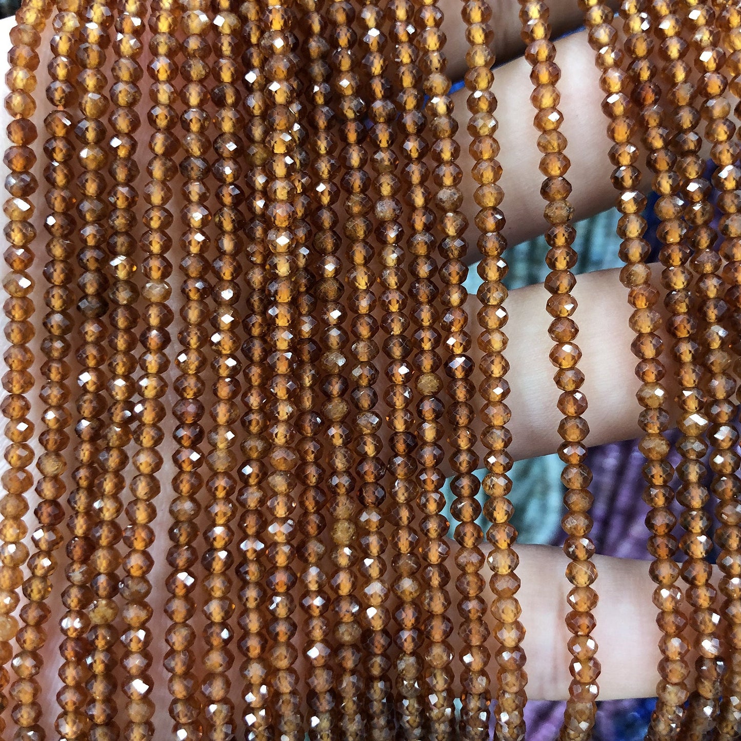 Hessonite, Orange Garnet Rondelle Faceted Beads 2x3mm 15''