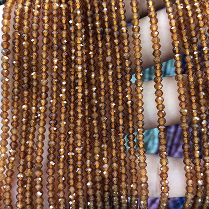 Hessonite, Orange Garnet Rondelle Faceted Beads 2x3mm 15''