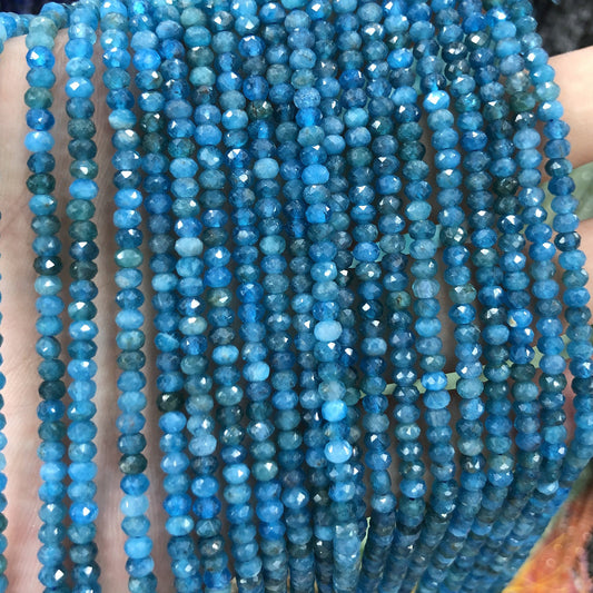 Apatite Rondelle Faceted Beads 2x3mm 2x4mm 15''