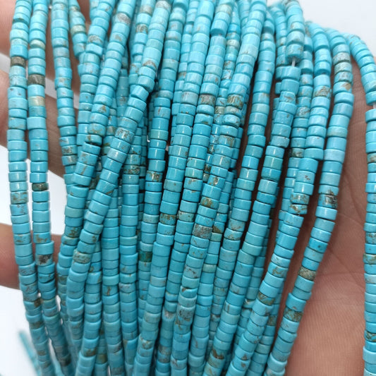 Blue Magnesite Turquoise Rondelle Stone Beads 2x4mm 4x6mm 15''