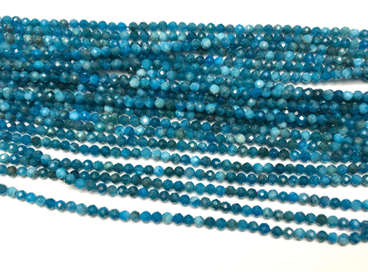 A+ Blue Apatite Faceted Beads 4mm 15''