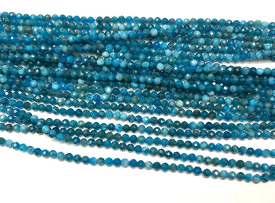 A+ Blue Apatite Faceted Beads 4mm 15''