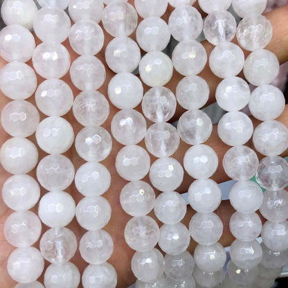 White Quartz Faceted Beads 6mm 8mm 10mm 15''