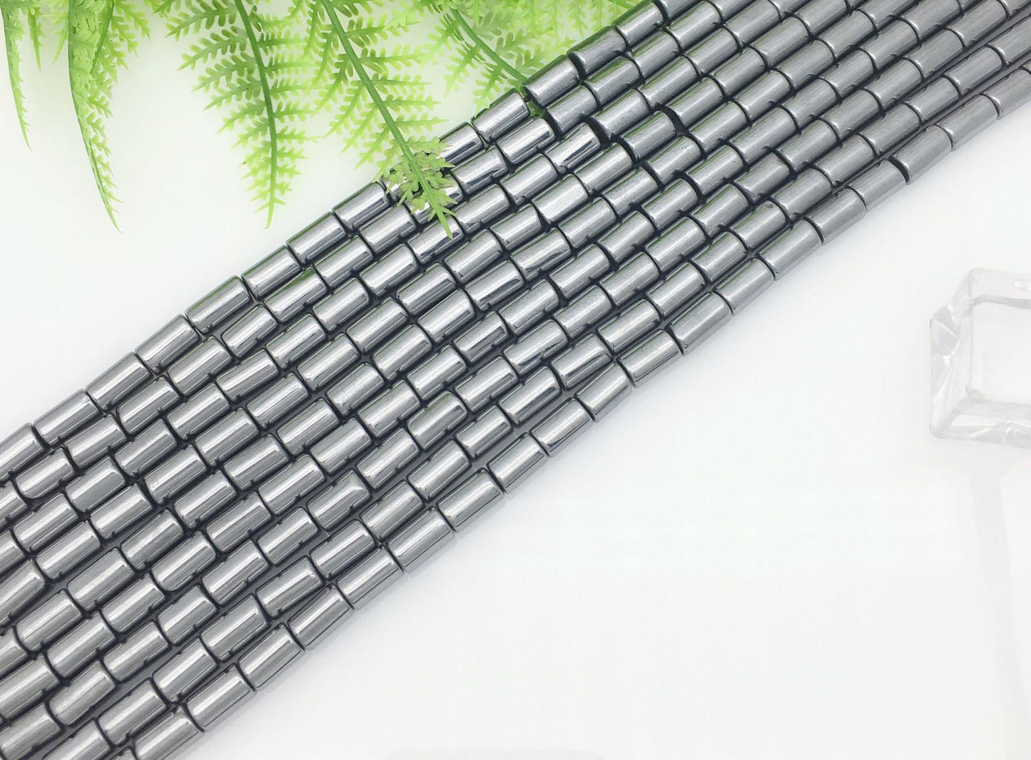 Silver Terahertz Tube Beads 6x10mm 10x14mm 15''