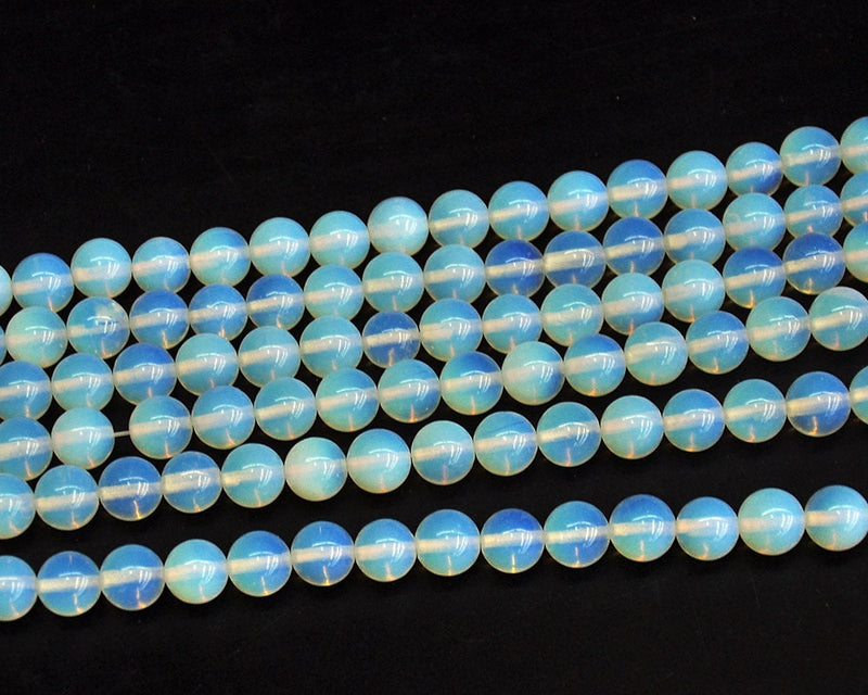 Perles d'opale bleue 4 mm 6 mm 8 mm 10 mm 12 mm 15''