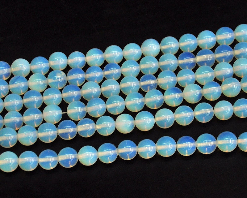 Perles d'opale bleue 4 mm 6 mm 8 mm 10 mm 12 mm 15''