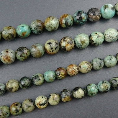 African Turquoise Faceted Beads 6mm 8mm 10mm
