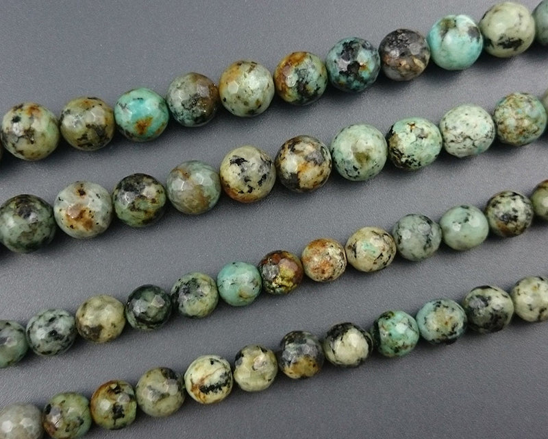 African Turquoise Faceted Beads 6mm 8mm 10mm