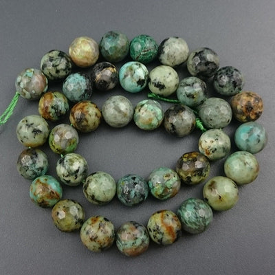 African Turquoise Faceted Beads 6mm 8mm 10mm