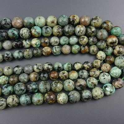 African Turquoise Faceted Beads 6mm 8mm 10mm