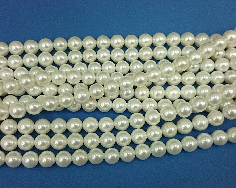 White Shell Pearl Beads 2mm 3mm 4mm 6mm 8mm 10mm 12mm 14mm 15''