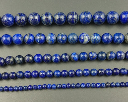 A Lapis Lazuli Beads Genuine Stone  4mm 6mm 8mm 10mm 12mm 14mm 15''
