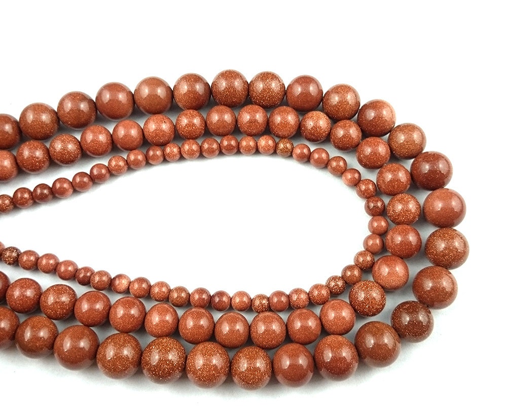 Perles de grès doré 4 mm 6 mm 8 mm 10 mm 12 mm 14 mm 15''