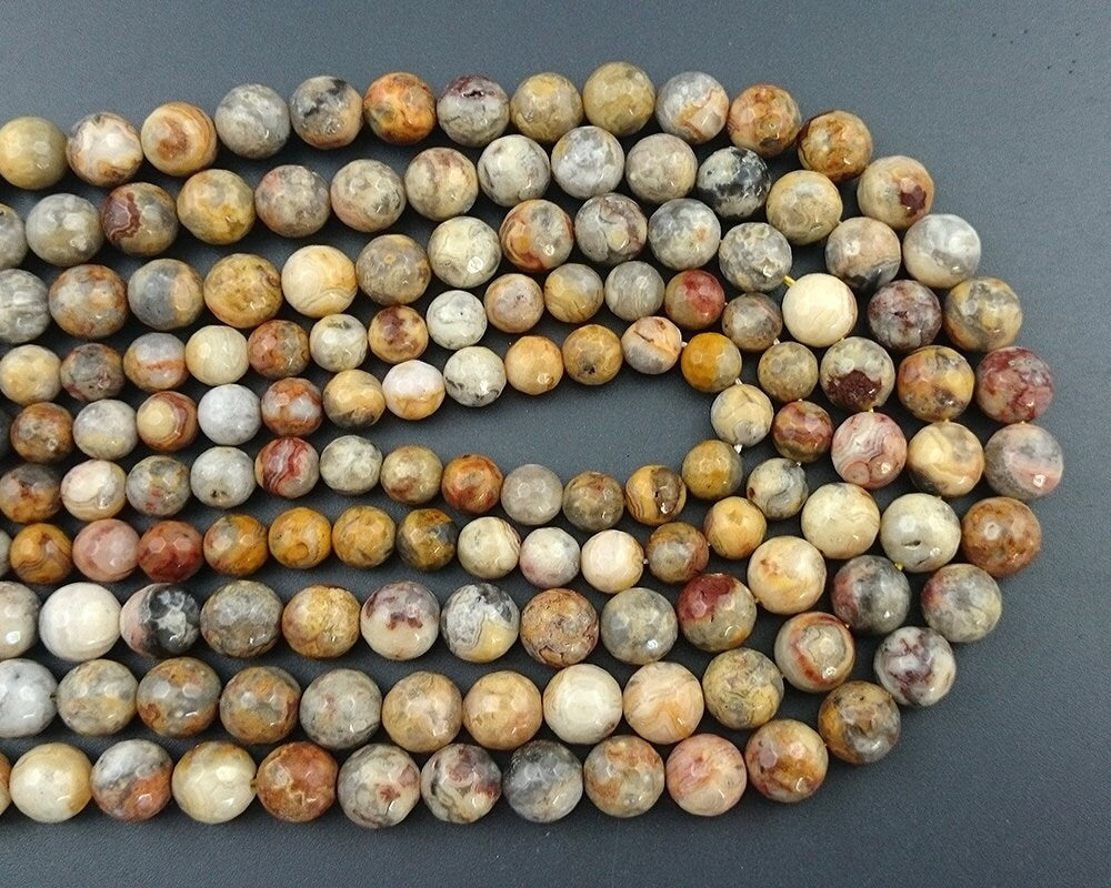 Crazy Agate Faceted Beads 4mm 6mm 8mm 10mm 12mm 15''