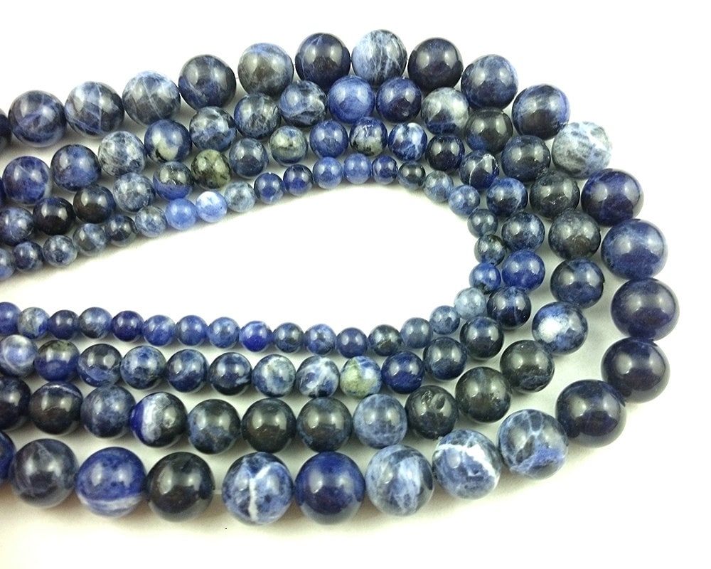 Blue Sodalite Beads 4mm 6mm 8mm 10mm 12mm 15''