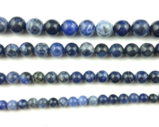 Blue Sodalite Beads 4mm 6mm 8mm 10mm 12mm 15''