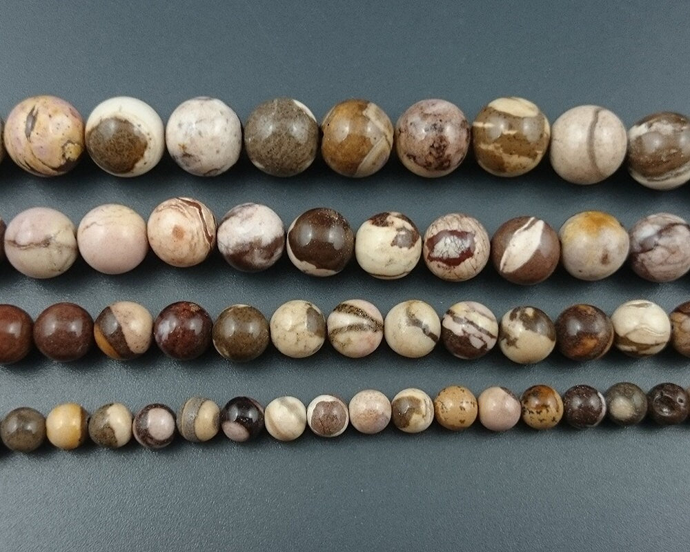 Brown Zebra Jasper 4mm 6mm 8mm 10mm 12mm 15''