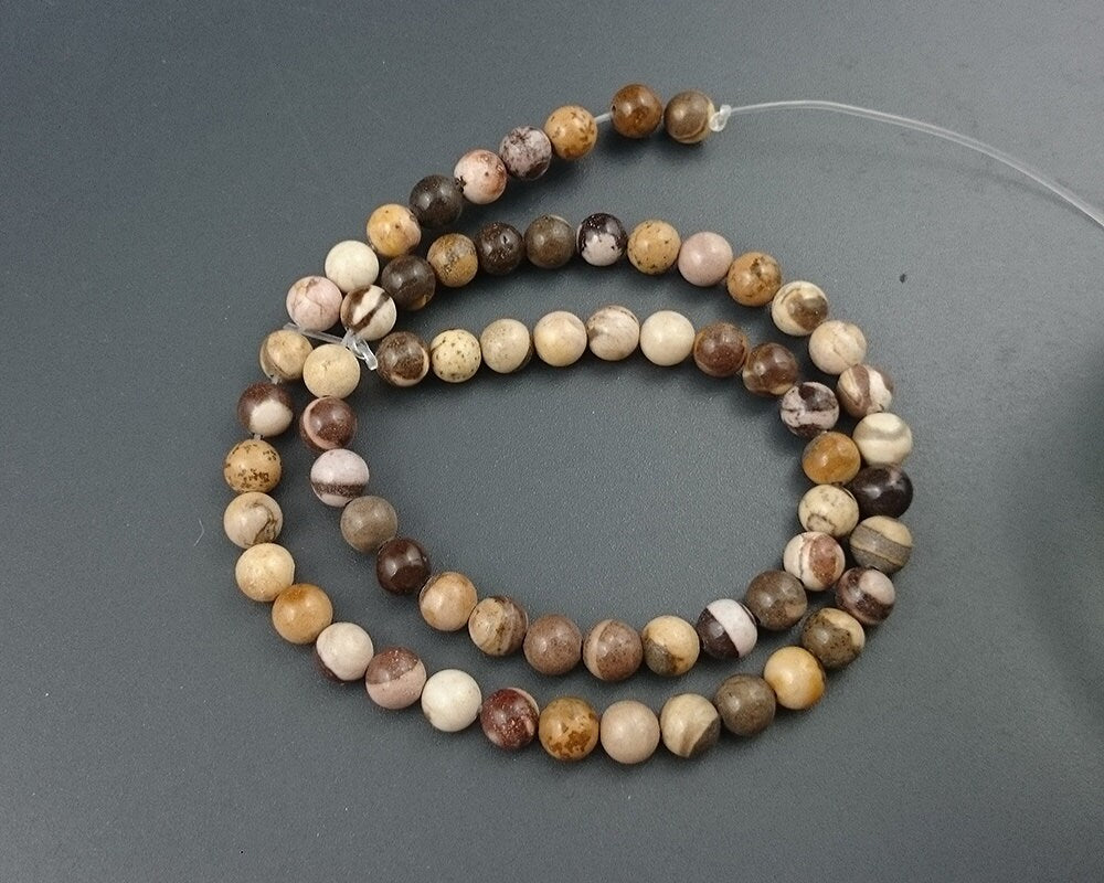 Brown Zebra Jasper 4mm 6mm 8mm 10mm 12mm 15''