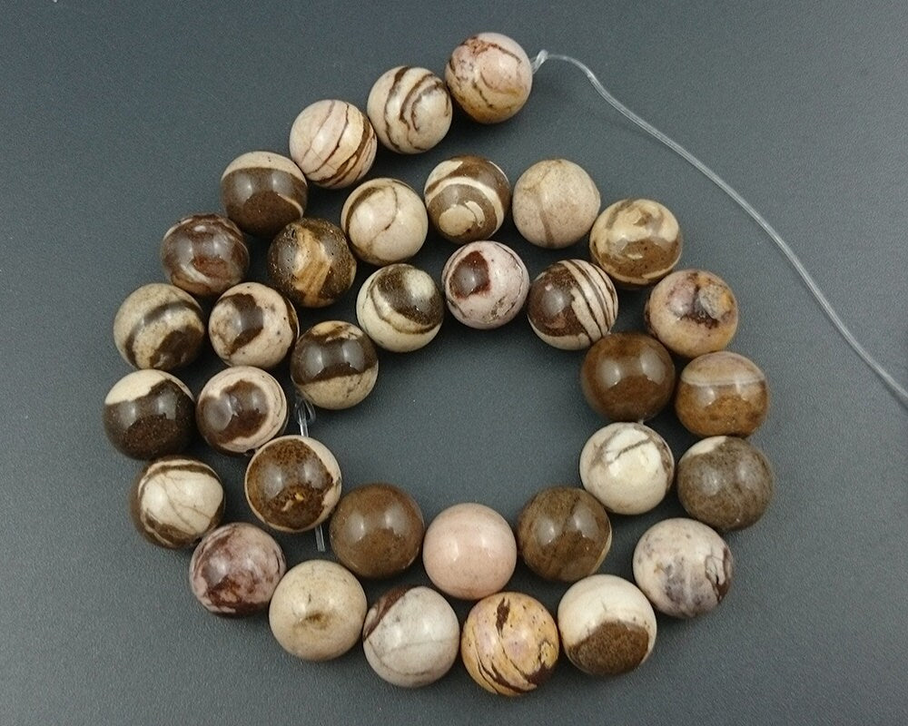 Brown Zebra Jasper 4mm 6mm 8mm 10mm 12mm 15''