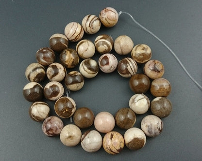 Brown Zebra Jasper 4mm 6mm 8mm 10mm 12mm 15''