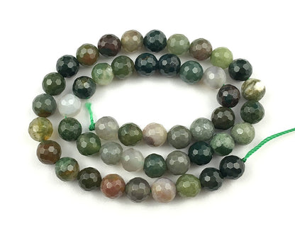Indian Agate Faceted Beads 4mm 6mm 8mm 10mm 12mm 15''