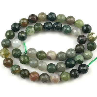 Perles à facettes en agate indienne 4 mm, 6 mm, 8 mm, 10 mm, 12 mm, 15 pouces