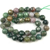 Perles à facettes en agate indienne 4 mm, 6 mm, 8 mm, 10 mm, 12 mm, 15 pouces