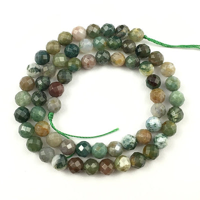 Perles à facettes en agate indienne 4 mm, 6 mm, 8 mm, 10 mm, 12 mm, 15 pouces