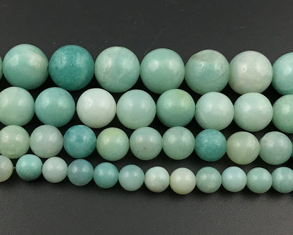 Perles d'Amazonite verte 4 mm 6 mm 8 mm 10 mm 12 mm 15''