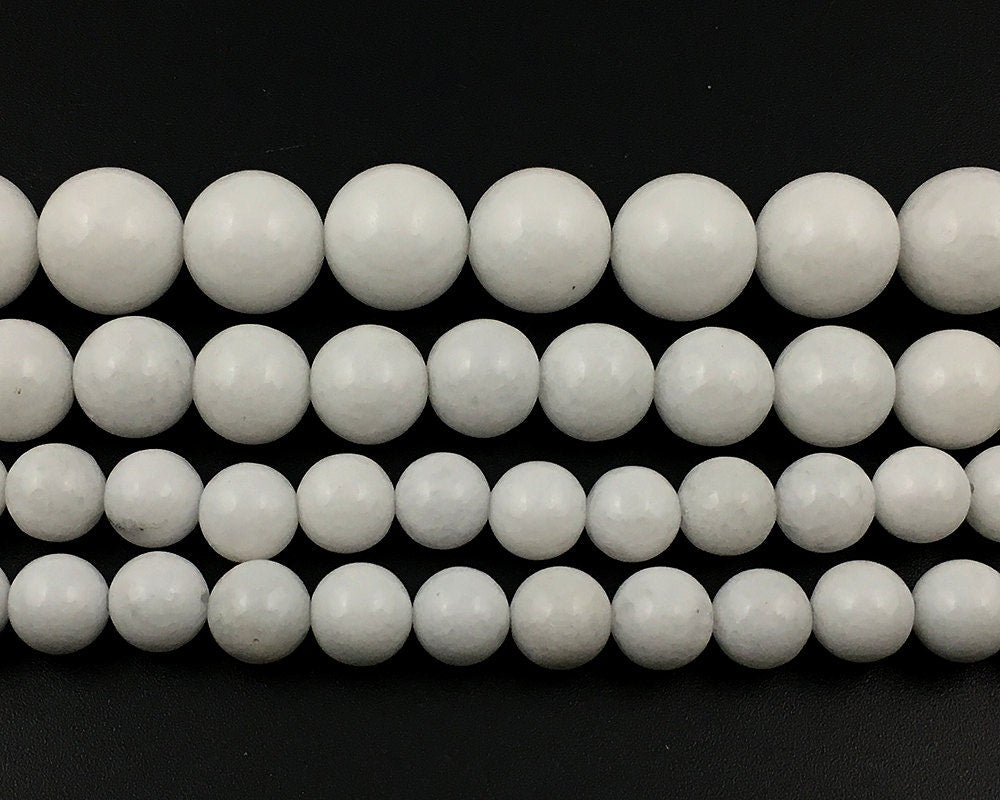 White Jade Beads 4mm 6mm 8mm 10mm 12mm 15''
