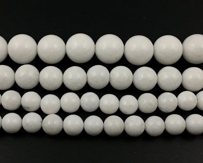 White Jade Beads 4mm 6mm 8mm 10mm 12mm 15''