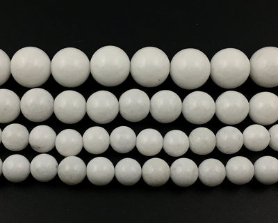 White Jade Beads 4mm 6mm 8mm 10mm 12mm 15''