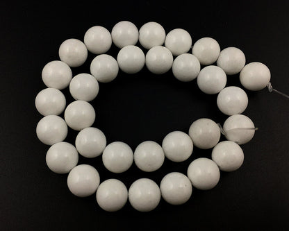 Hvid jade, naturlig ædelsten, rund løs sten 4mm 6mm 8mm 10mm 12mm 15''