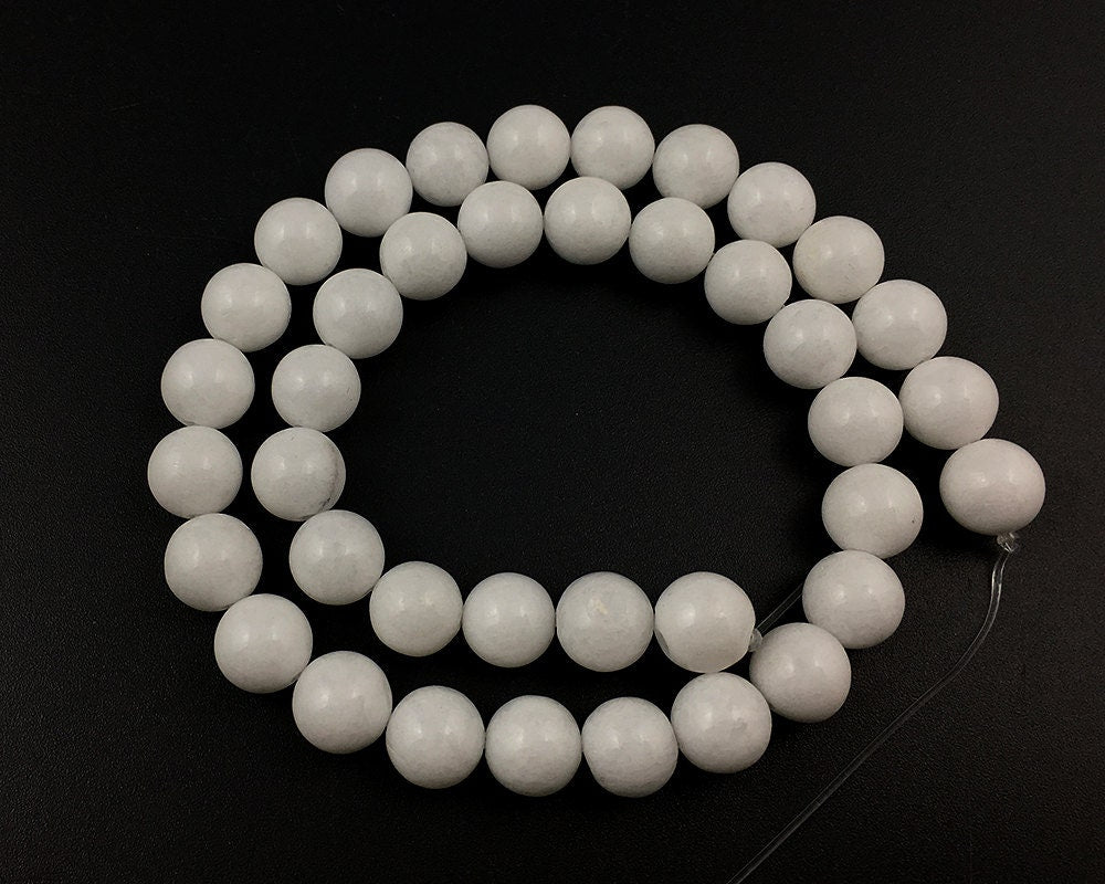 White Jade Beads 4mm 6mm 8mm 10mm 12mm 15''