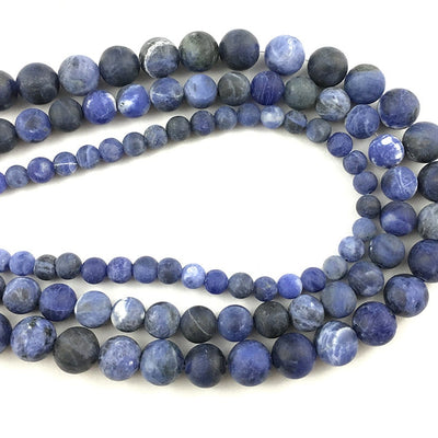 Sodalite Matte Beads Natural Gemstone Beads 4mm 6mm 8mm 10mm 12mm 15''