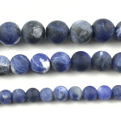 Sodalite Matte Beads Natural Gemstone Beads 4mm 6mm 8mm 10mm 12mm 15''