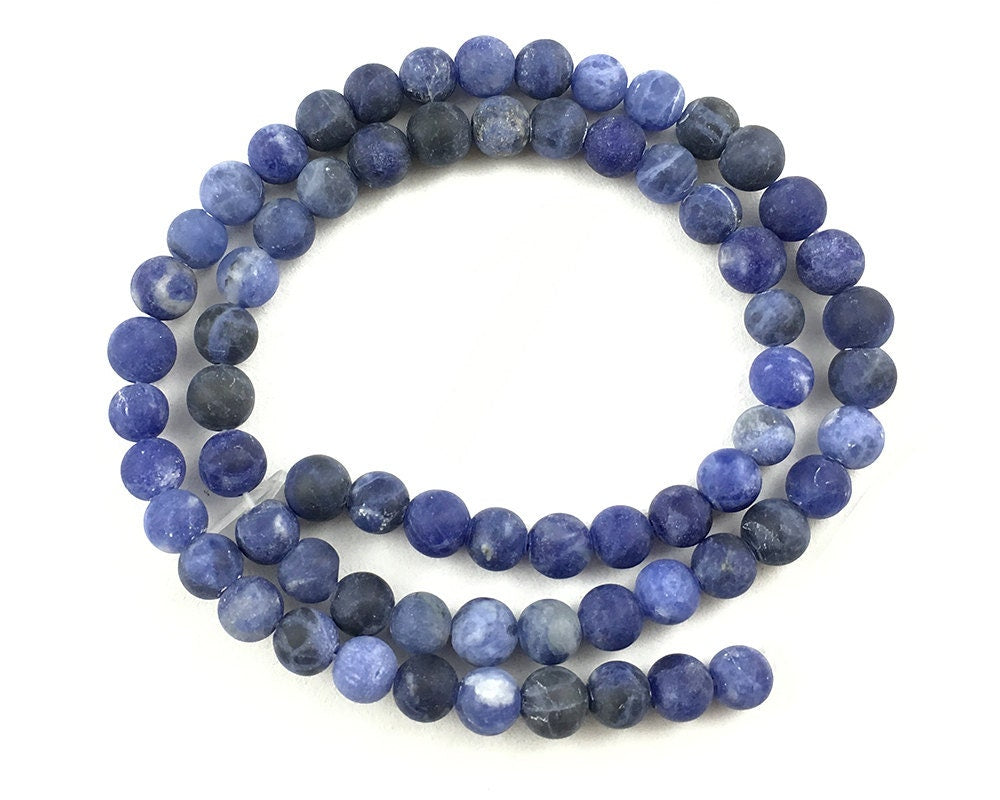 Sodalite Matte Beads Natural Gemstone Beads 4mm 6mm 8mm 10mm 12mm 15''