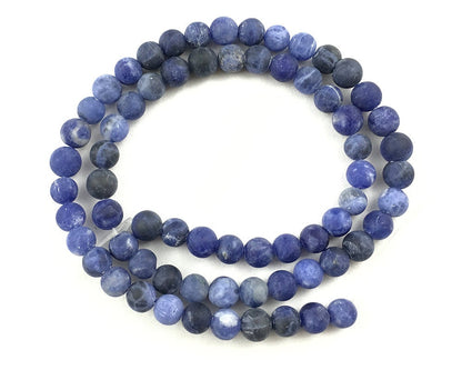 Sodalite Matte Beads Natural Gemstone Beads 4mm 6mm 8mm 10mm 12mm 15''