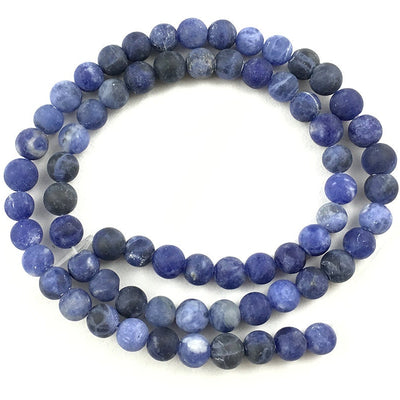 Sodalite Matte Beads Natural Gemstone Beads 4mm 6mm 8mm 10mm 12mm 15''