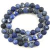 Sodalite Matte Beads Natural Gemstone Beads 4mm 6mm 8mm 10mm 12mm 15''