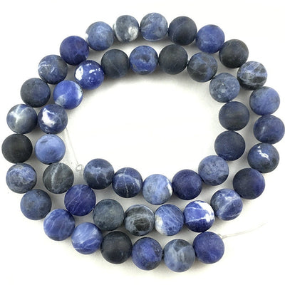 Sodalite Matte Beads Natural Gemstone Beads 4mm 6mm 8mm 10mm 12mm 15''