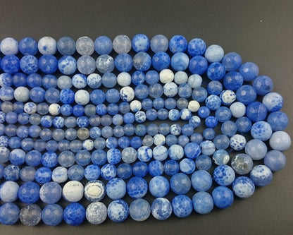 Blue Fire Agate Faceted Beads 6mm 8mm 10mm 12mm 15''