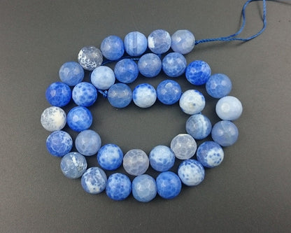 Blue Fire Agate Faceted Beads 6mm 8mm 10mm 12mm 15''