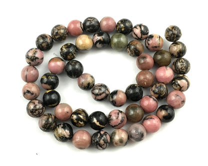 Black Rhodonite Beads 4mm 6mm 8mm 10mm 12mm 15''