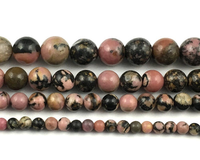 Black Rhodonite Beads 4mm 6mm 8mm 10mm 12mm 15''