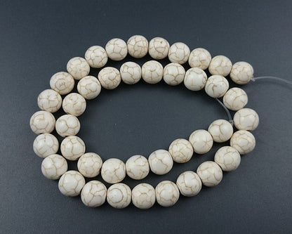 Howlite turquoise blanc ivoire 4 mm 6 mm 8 mm 10 mm 12 mm