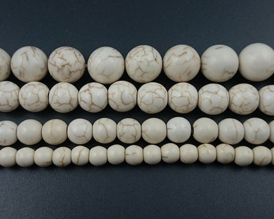 Ivory White Howlite Turquoise 4mm 6mm 8mm 10mm 12mm