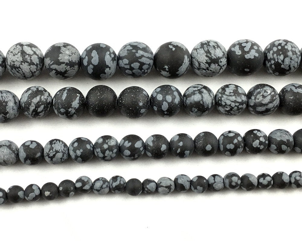 Snowflake Obsidian Matte Beads 4mm 6mm 8mm 10mm 12mm 15''