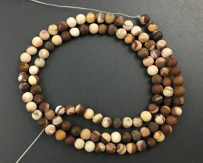 Brown Zebra Jasper Matte Beads 4mm 6mm 8mm 10mm 12mm 15''